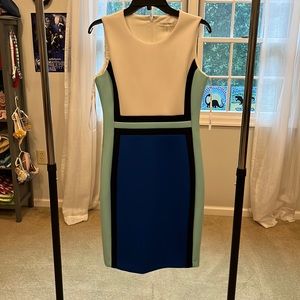 Calvin Klein color block bodycon dress